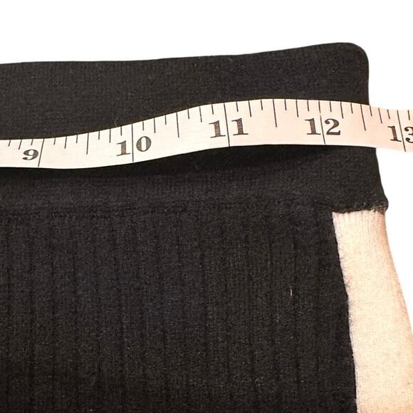 Herve Leger Ribbed Knit Midi Pencil Skirt Side Striped Black Alabaster, S NWOT - Picture 7 of 11